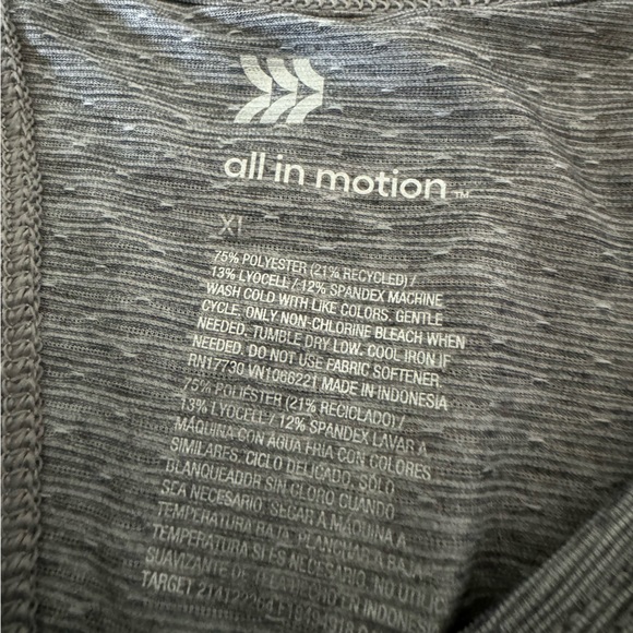 Target All in Motion Workout Grey Long Sleeve Knot Back XL - Picture 2 of 3
